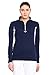 TuffRider Women's Ventilated Technical Long Sleeve Sport Shirt with Mesh, Navy, X-Small