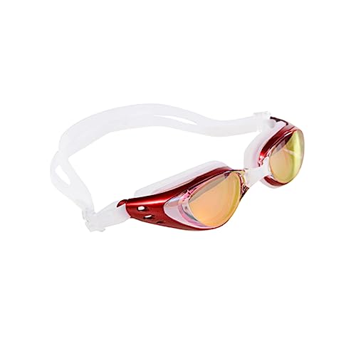 BIUDECO Gafas de Natación Antivaho y Protección UV Ajustables y Resistentes al Agua para Adultos Unisex de Flexible y Lentes Ópticos Duraderos Rojo