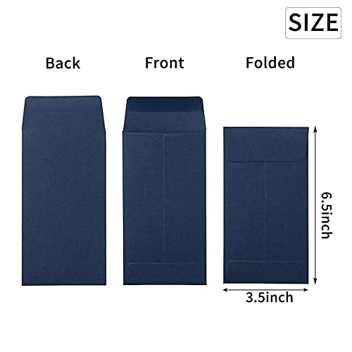 100 Pack Money Envelopes Cash Budget Envelopes #7 Coin Envelope For Cash, Budgeting, Check, Gifts Cards, 3.5 X 6.5 Inches (Navy Blue) #TOP1