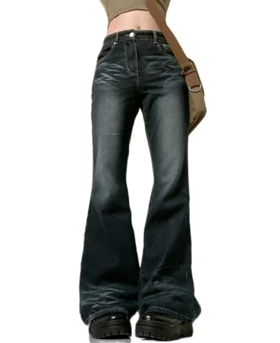 Women Y2K Low Waist Jeans Wide Leg Baggy Cargo Jeans Vintage Star Printed Grunge Denim Pants Trendy Streetwear