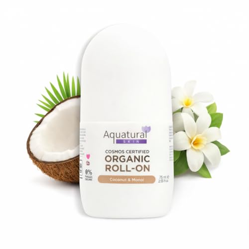Image of Organic Deodorant Roll On, Monoi Scent, 2.53 Fl Oz | Women & Men, Natural Formula, Sensitive Skin, Long-Lasting Odor Protection