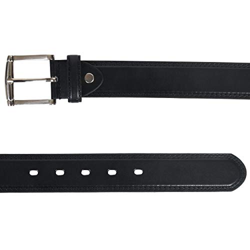 BIG & TALL - Men's Leather Belt, size 58 - 60 inch waist Black3