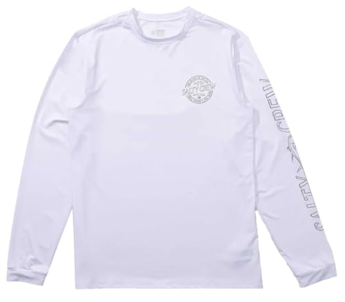 Salty Crew Men's Skewed Long Sleeve Sunshirt – UPF 50+, Moisture-Wicking, Lightweight Fishing Shirt