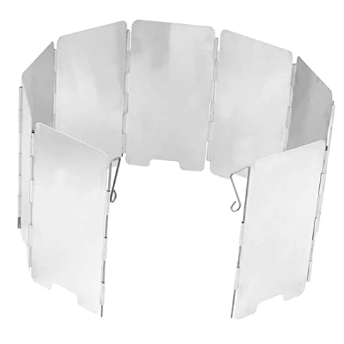ibasenice 1 Juego Parabrisas de Camping para Hornillo de Gas Pantalla Antiviento de Aluminio Protección para Cocinas Herramienta de Camping Ligera y Portátil para Picnic y BBQ