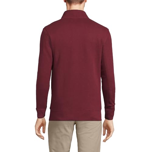 Lands' End Mens Bedford Rib Quarter Zip Sweater Rich Burgundy Regular Small (447688)2