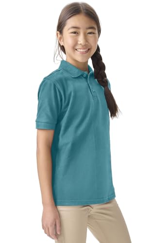 Classroom Uniforms for Boys and Girls, Short Sleeve Pique Polo CR832Y, S, Teal4