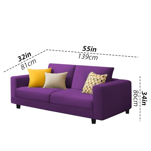 Image of Casaliving Minta 3+2 Seater Sofa Set for Living Room (Purple Colour Fabric) Premium Fabric Sofa