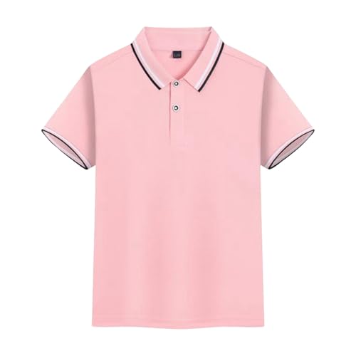Boys Polo Shirts Kids School Uniform Short Sleeve Tops Cozy Stretch Golf Shirt Lightweight Button Lapel Collar Tshirt