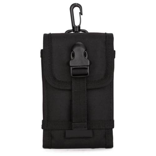 Huntvp Handytasche Handy Gürteltasche 1000D Nylon Militär Gürtel Tasche Molle Handytasche Halterung Universal für iPhone 17 16 15 14 13 12 Pro Max, für Rucksack, Typ-1 Schwarz