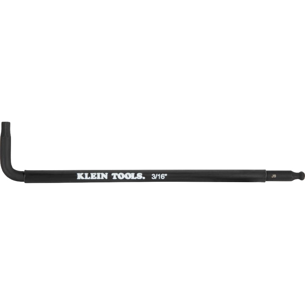 KLEIN TOOLS BLS9 Lot de 9 clés hexagonales extra longues SAE, code couleur, style L, traitées thermiquement, tailles 7/64" à 3/8"