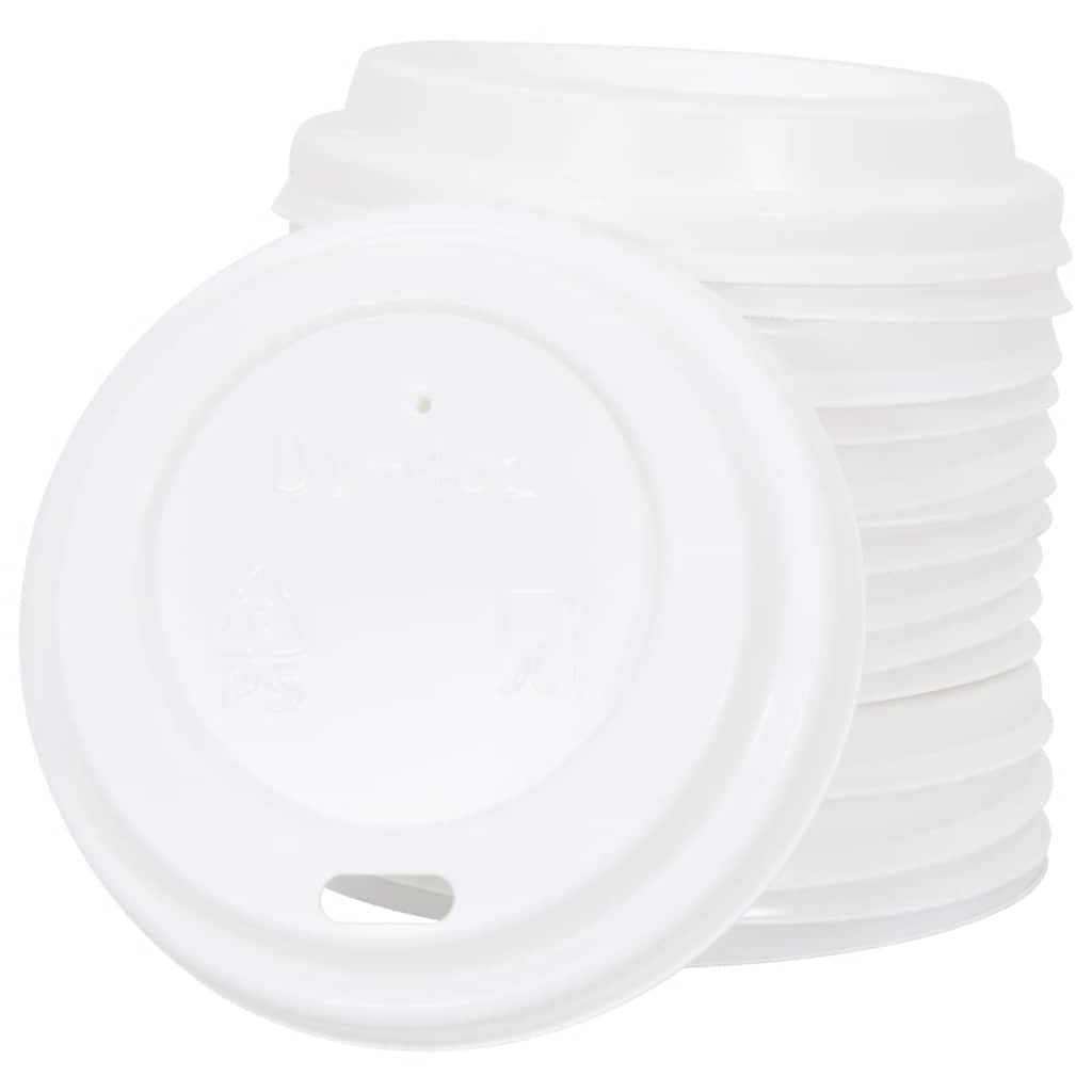Lot de 1000 gobelets jetables en carton avec couvercles, 100 ml, pour café et thé, anti-fuite pour les déplacements, les fêtes et le bureau