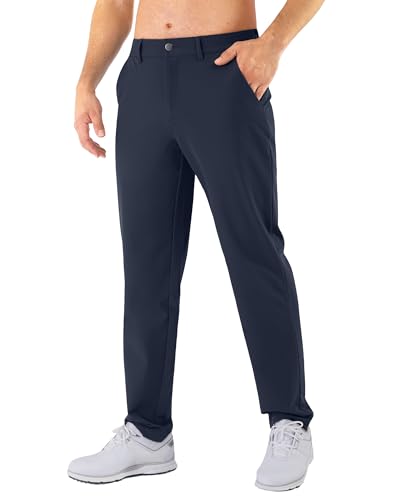 Mens Golf Pants Stretch Classic Fit Dress Pants 30"/32"/34" Quick Dry 6 Pockets Water-Resistant Casual Trousers