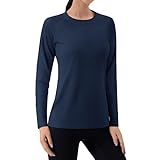 [KEFITEVD] スポーツインナー レディース 夏 長袖tシャツ UPF50 ロンt 吸汗速乾 ジムウェア トレッキングシャツ 涼しい 通気 無地 アンダーシャツ ネイビー L