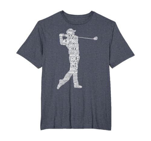 Golf Golfer Golf Player Men Children Boys T-Shirt, Men's Big and Tall, Heather Blue, 2X Tall