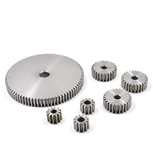 5pcs Spur Gear 1M 12T-27T Metal Transmission 45# Steel 1 Modulus 12 13 14 15 16 17 18 19 20 21 22 23 24 25 26 27 Teeth Industrial Bearings Gears(1M - 15Teeth)