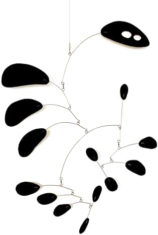 Elegant Black CoolCat Art Mobile - Black - 3 Sizes - Mid Century Modern Home Decor Style Hanging Mobiles - GrooveCats Collection (L - 48"h x 36"w)