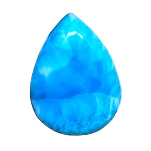 Larimar naturel en cabochon poire de 29x21x6mm pour création de bijoux de lithothérapie unique