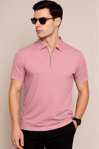 Image of Preneum Men's Polo T‑Shirt | Comfortable Rich Polycotton, Band Collar, Regular Fit | Stylish & Premium All Day Wear (Available in Plus Sizes)