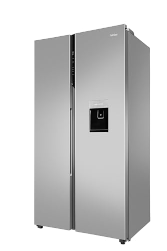 Image of Haier 596 L, Wi-Fi enabled Water Dispenser Frost Free, 2-Door Side by Side Refrigerator with 100% Convertible Fridge Space Inverter Technology (HRS-682SWDU1-2, Steel Shiny)
