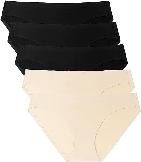 Seamless Underwear for Women Bikini Panties No Show Underwear Pack of 5