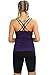 icyzone Women Workout Yoga Spaghetti Strap Racerback Tank Top with Built in Bra(L, Purple)