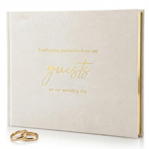 ZICOTO Beautiful Wedding Guest Book for Your Wedding Reception -...
