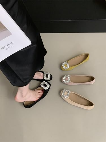 Ballet Slip On Flats Suede Comfortable Walking Shoes for Women Classic Minimalist Work Office Casual Everyday Outfits 5