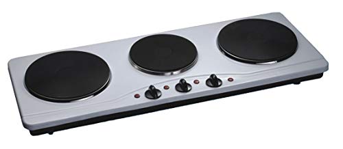 SIVANO Hornillo Electrico 3 Placas Termostato Ø (2-185mm 1500W)(1-155mm 500W)= 3500W