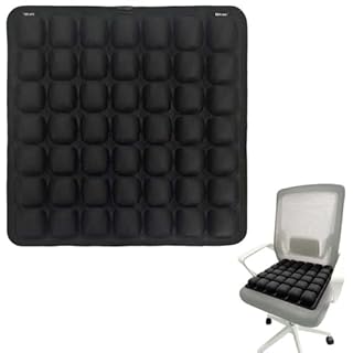 Leanockesa 3D Inflatable Travel Cushion with 49 Air Cells Portable Lightweight Seat Cushion for Airplane, Car, Office and Wheelchair, Foldable Ergonomic Support for Pressure Relief and Comfort