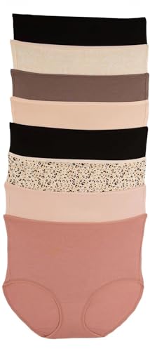 Felina Womens 8 Pack Cotton Modal Stretch Hi-Cut Brief