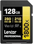Lexar 128GB Professionnel 1800x UHS-II SDXC Carte mémoire (GOLD Series)