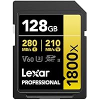 Lexar Tarjeta de memoria SDXC profesional 1800x UHS-II de 128 GB