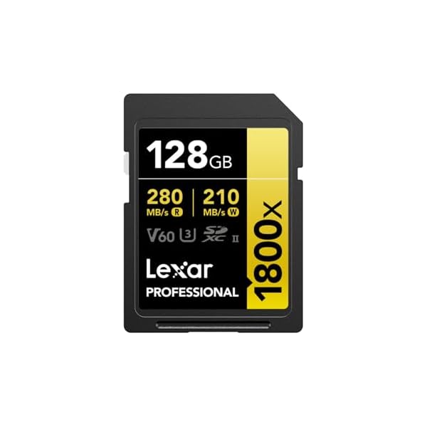 Lexar Tarjeta de memoria SDXC profesional 1800x UHS-II de 128 GB (serie dorada)