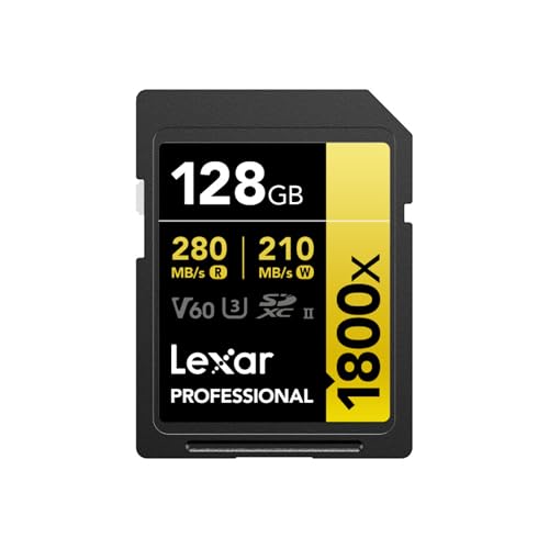 Lexar 128 GB professionelle 1800x UHS-II SDXC-Speicherkarte (Gold-Serie)