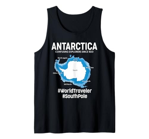 Antártida Confundir Continente Geografía Divertido Mapa Antártico Camiseta sin Mangas