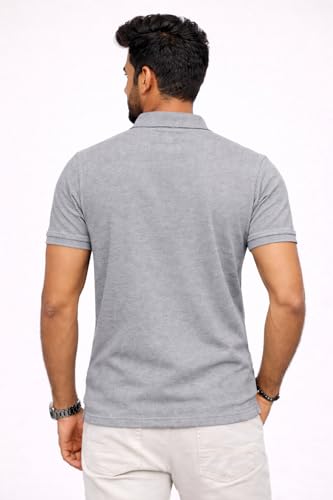 Image of Premium Pique Cotton Pocket Polo T-Shirt for Men | 210-220 GSM | Regular Fit | 2-Button Placket | Soft Breathable Fabric | XS-3XL
