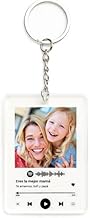 Transparent Gift Llavero Personalizado Instagram o Spotify. Regalos Cumpleaños Amigos personalizados Regalo Pareja, Novio, Novia, Regalos Originales San Valentín. Llavero Metacrilato