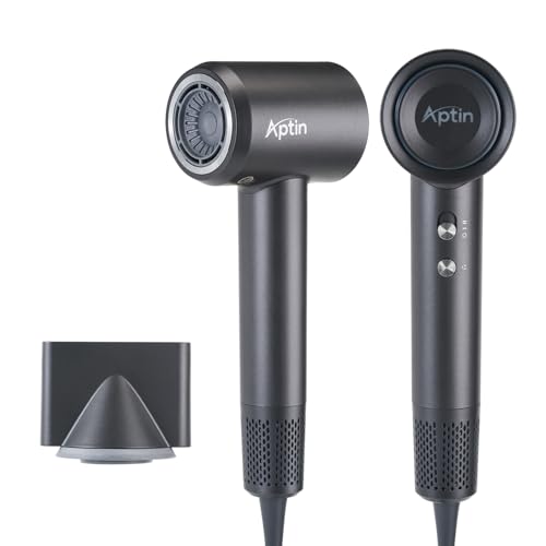 Aptin Ionic Hair Dryer 110K RPM 1250W Fast Drying, 200M Negative Ion Care, Dual Overheat Protection, Anti-Static Low Noise, 2 Heat & 2 Speed, Durable PA+Glass Fiber Shell, Lightweight, Magnetic Nozzle