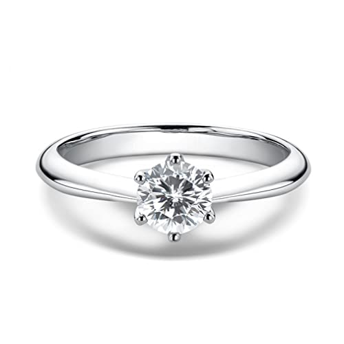 Bagues de mariage en Moissanite 0.5 Carat et argent 925 éclatant