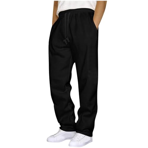 Mens Sweatpants Baggy Open Bottom Casual Workout Pants Elastic Waist Athletic Joggers Sweat Pants with Pockets