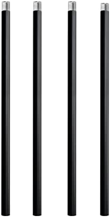 HALIGATE Matte Black M12 Threaded Extension Rod for Pendant Light, Island Lighting, Chandeliers,lighting fixture downrods & stems,12 Inches