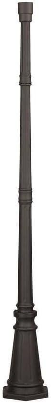 Generation Lighting 8120-12 2272145 Outdoor Posts Aluminum Post in Black Finish, Black, 1-Light, cETL Listed, Safety Rated for Wet Locations - Light Fixture, All Mounting Hardware Included