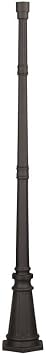 Generation Lighting 8120-12 2272145 Outdoor Posts Aluminum Post in Black Finish, Black, 1-Light, cETL Listed, Safety Rated for Wet Locations - Light Fixture, All Mounting Hardware Included