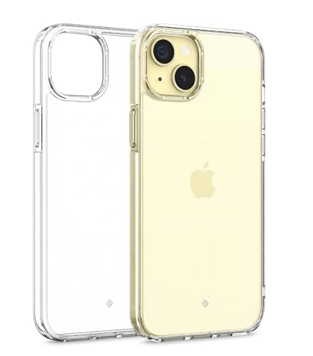 Image of Spigen Caseology Quartz Crystal Back Cover Case for iPhone 15, Clear Transparent, Slim Frame - Polycarbonate + TPU | Crystal Clear