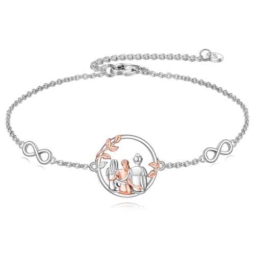 AOBOCO Three Sisters Bracelet Sterling Silver 3 Sisters Gifts Friendship Jewelry Birthday Gifts for My Sister Women Friends