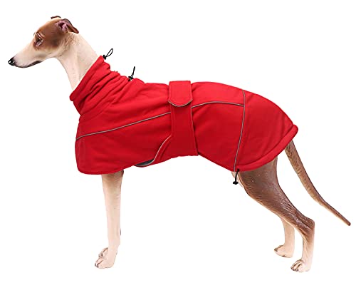 Greyhound Lurcher Winter Coat, Whippet Warm Coat with Fleece, Water Resistant Dog Jacket with...
