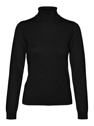 VERO MODA Vmiris Ls Pull à col roulé GA Noos Tricot, Noir, L Femme VERO MODA Vmiris Ls Pull à col roulé GA Noos Tricot, Noir, L Femme