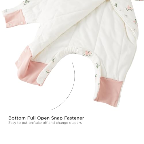 Image of Duomiaomiao 3.5 TOG Toddler Sleep Bag 6-12 Months 100% Cotton Winter Side Open Zipper Baby Sleep Sack with Feet, Warm Toddler Wearable Blanket