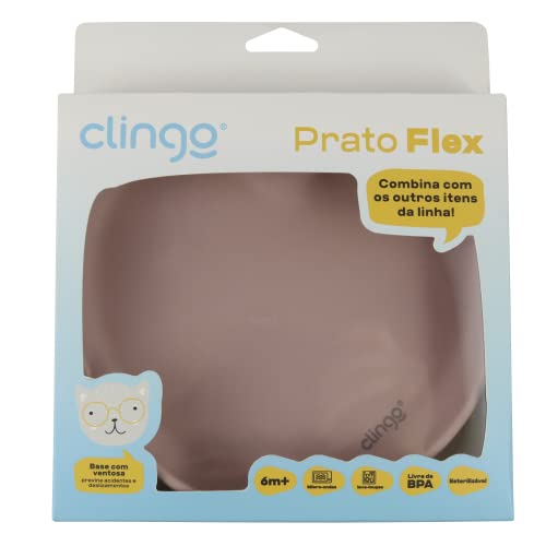 CLINGO Prato De Silicone Com Ventosa Coração Rosa, Modelo:3058