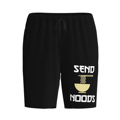Send Noods Ramen Noodles Daily Pajama Shorts for Men, Men's Pajama Bottoms, Sleepwear for Summer2